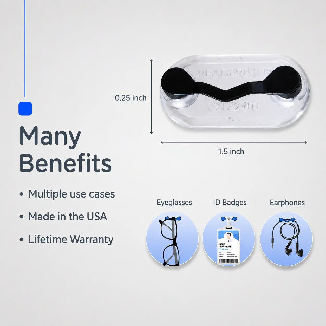 Magnetic Eyeglass Holder for Shirts - Strong Hold for Readers, Sunglasses & Safety Glasses