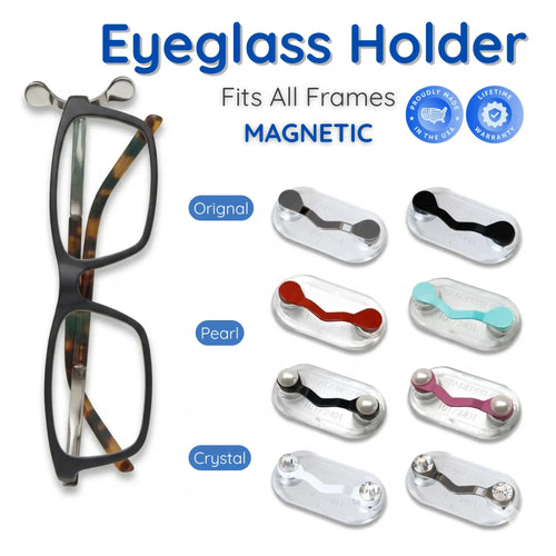 Magnetic Eyeglass Holder for Shirts - Strong Hold for Readers, Sunglasses & Safety Glasses