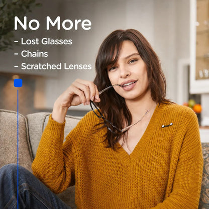 Magnetic Eyeglass Holder for Shirts - Strong Hold for Readers, Sunglasses & Safety Glasses