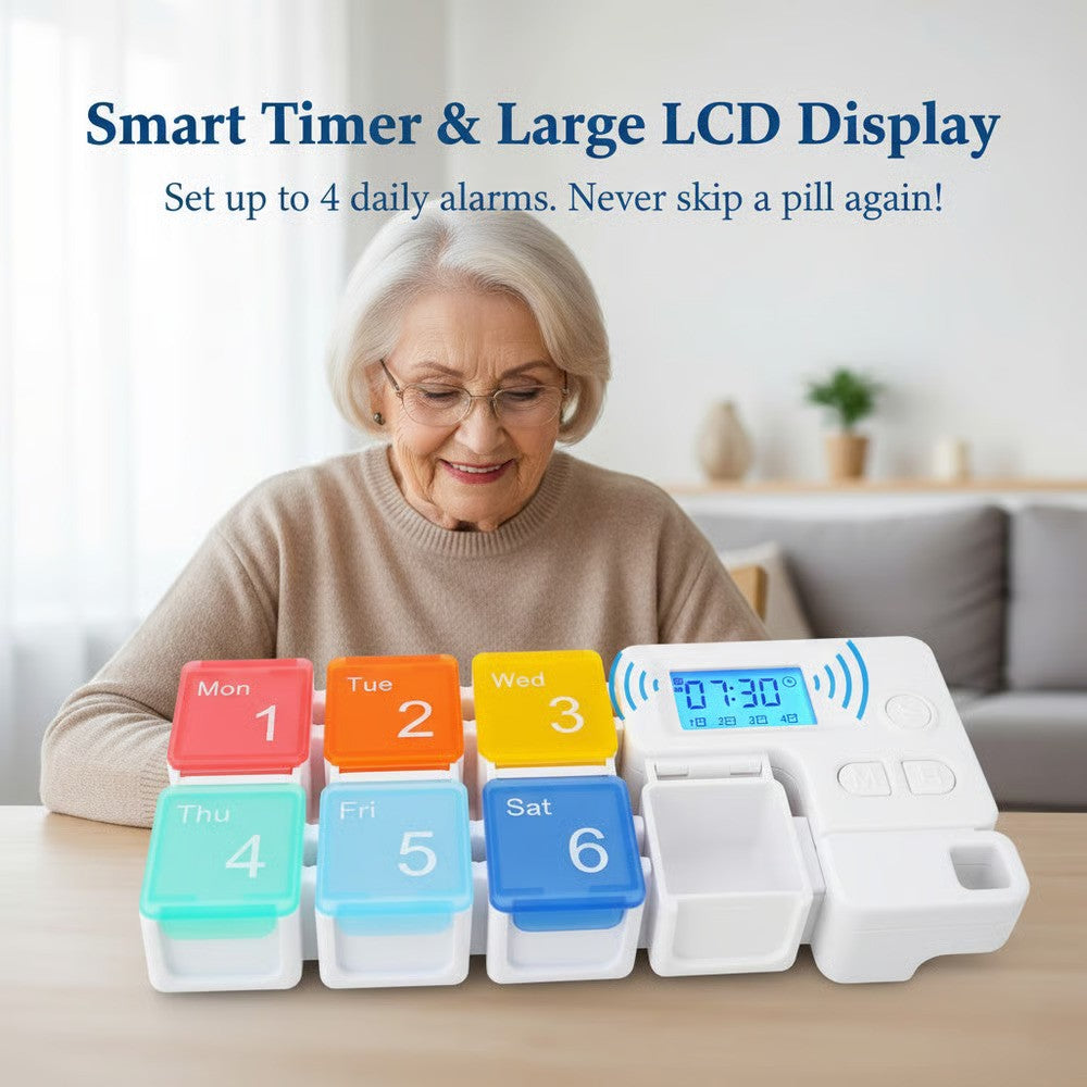 💊7-Day Smart Pill Organizer with Alarm