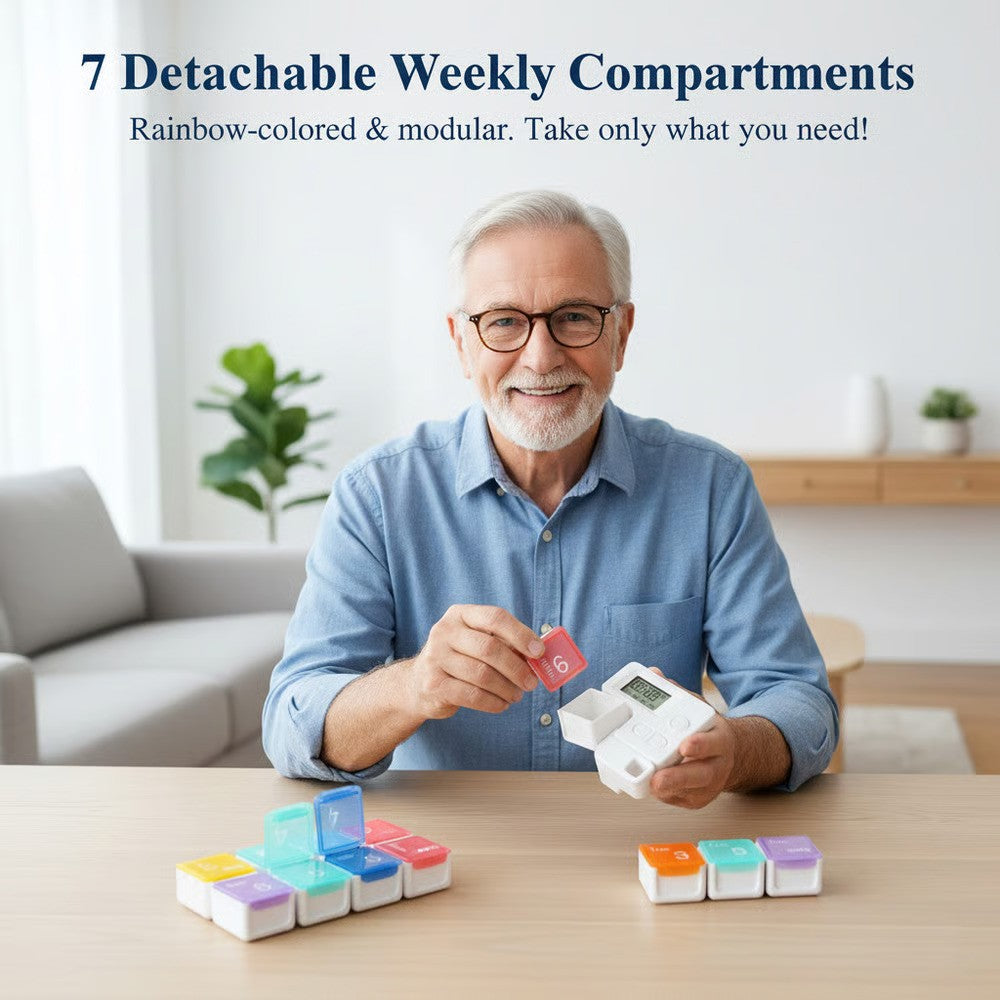 💊7-Day Smart Pill Organizer with Alarm